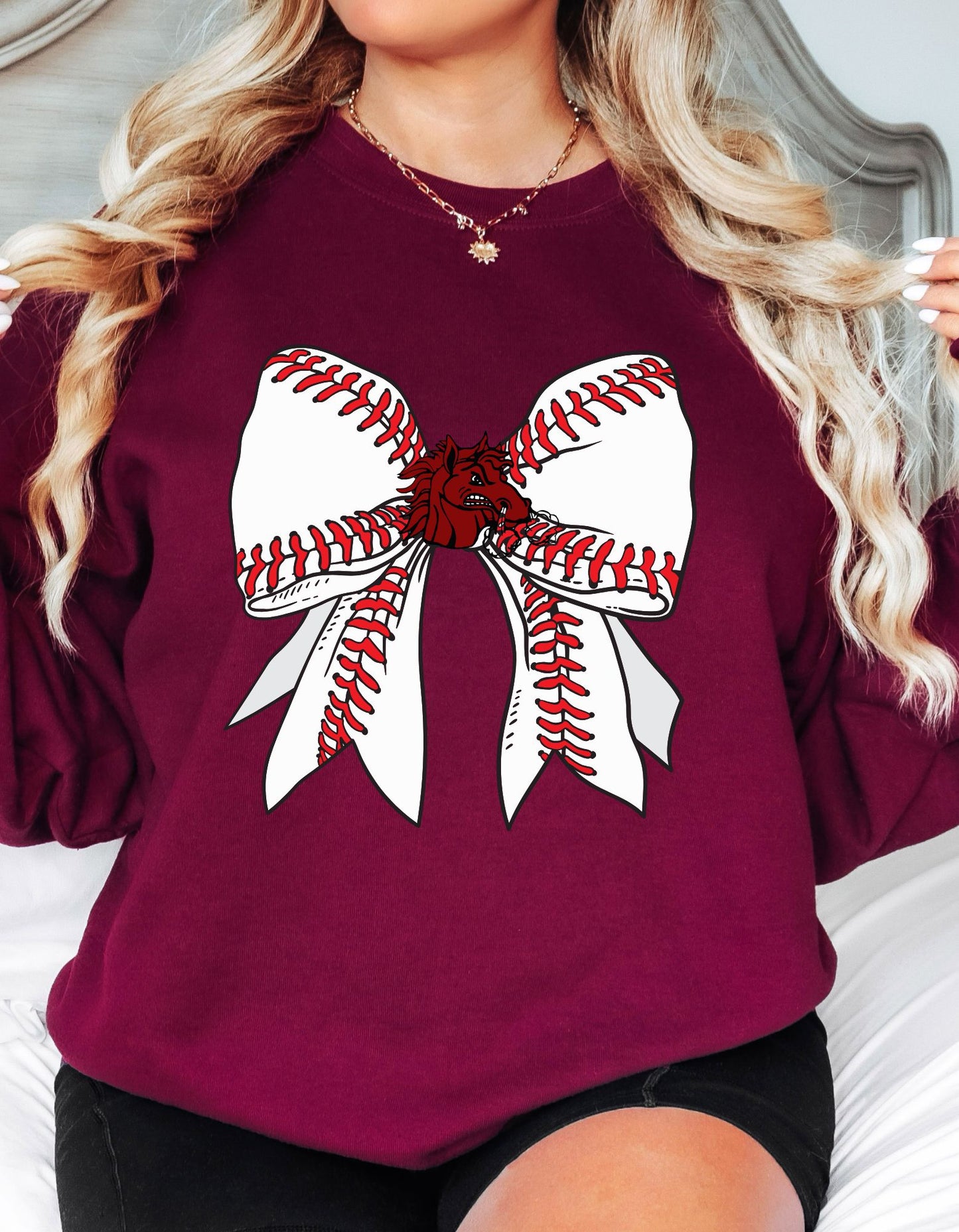 The Harrison Baseball Bow Sweatshirt