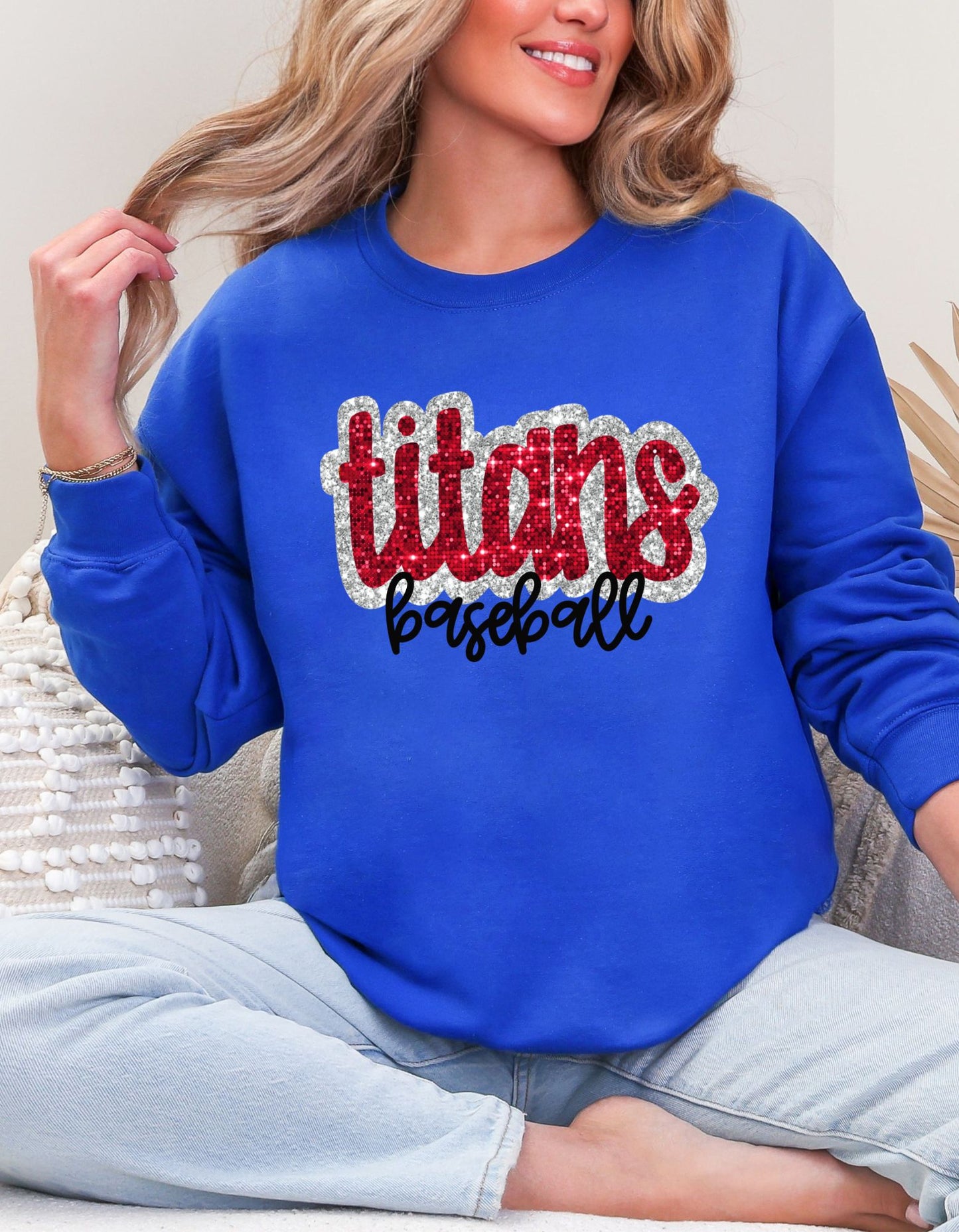 The Faux Glitter Titans Baseball Sweatshirt
