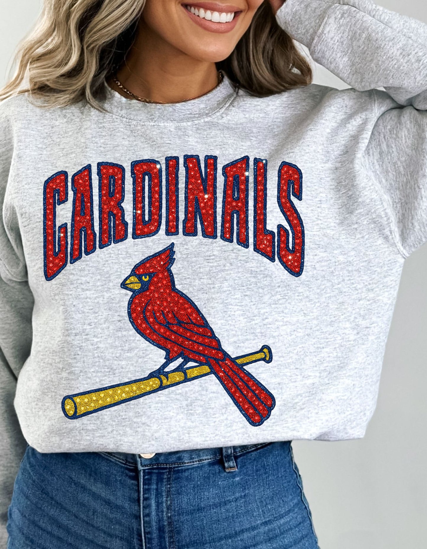 The Faux Glitter Cardinals Sweatshirt