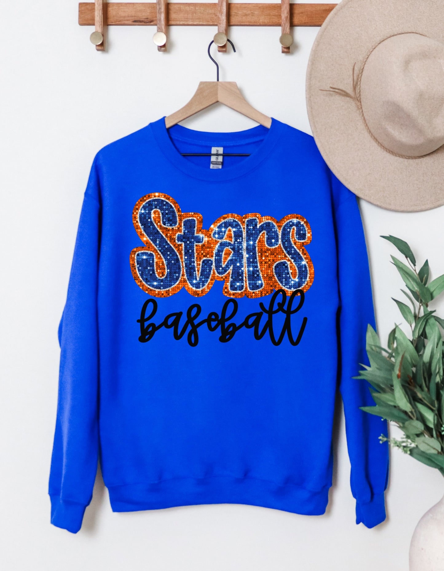 The Faux Glitter Stars Baseball Sweatshirt