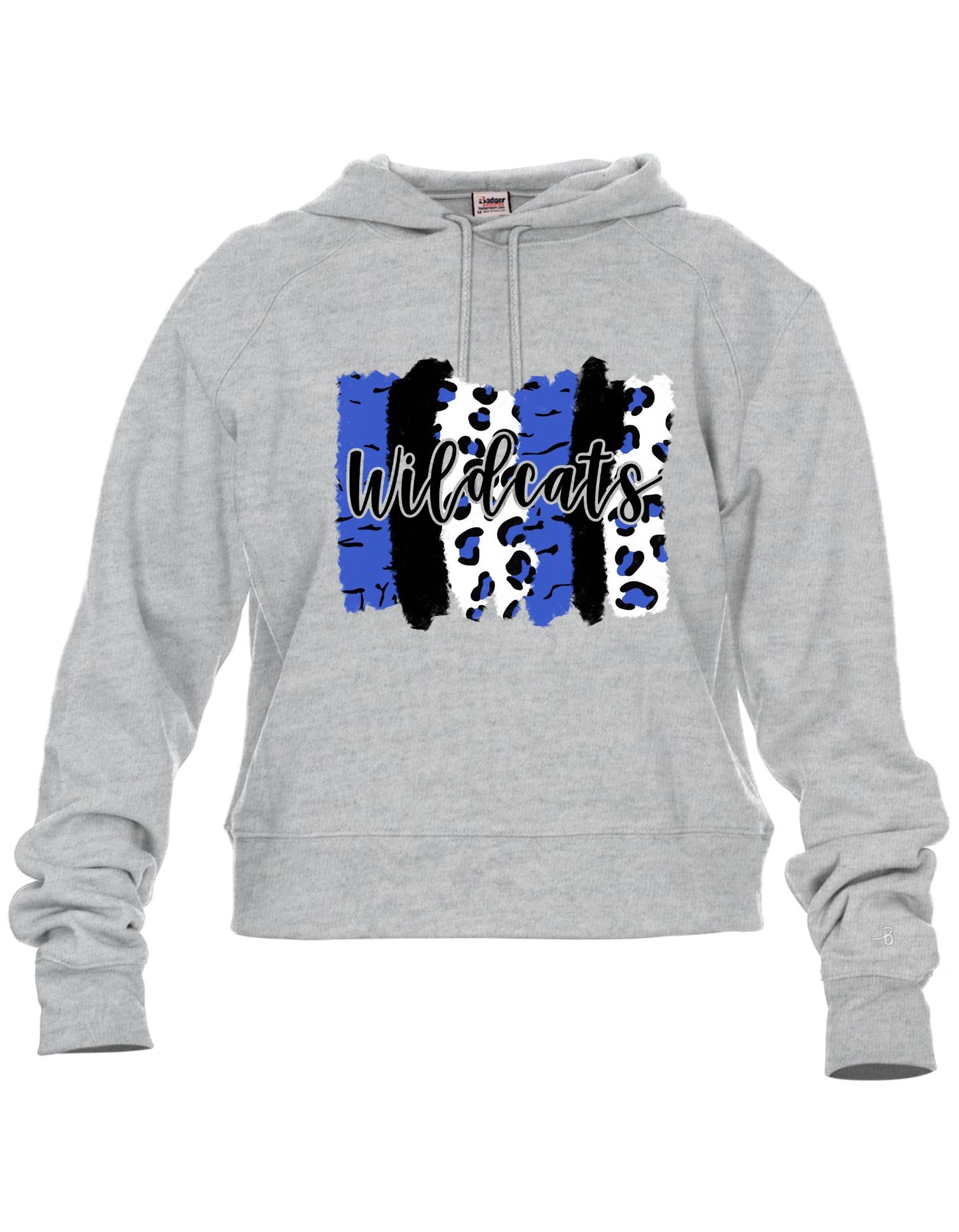 The Wildcats Blue Brushstoke Cropped Hoodie
