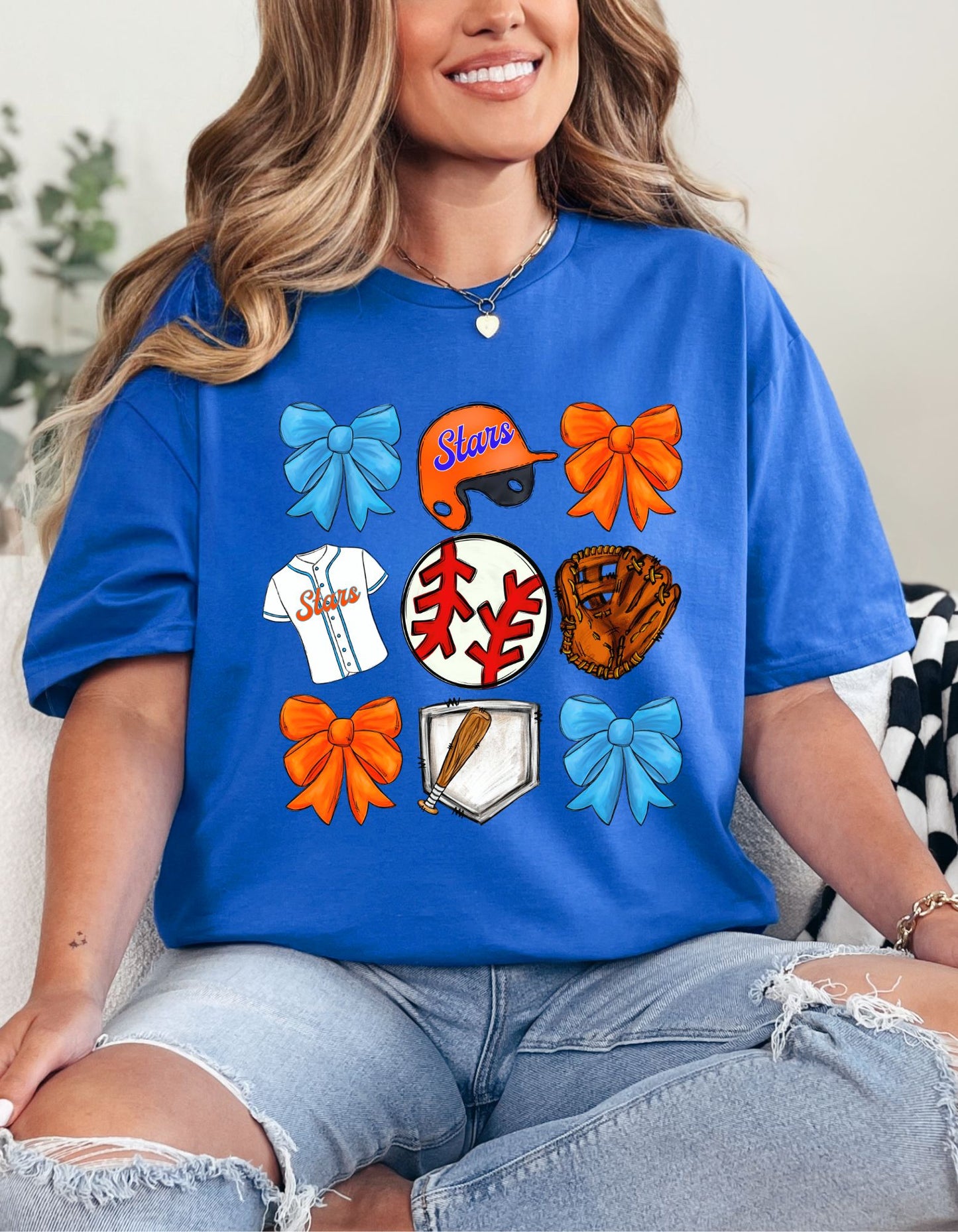 The Stars Baseball Coquette Tshirt