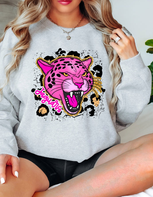 The Faux Glitter Pink Jaguar Sweatshirt