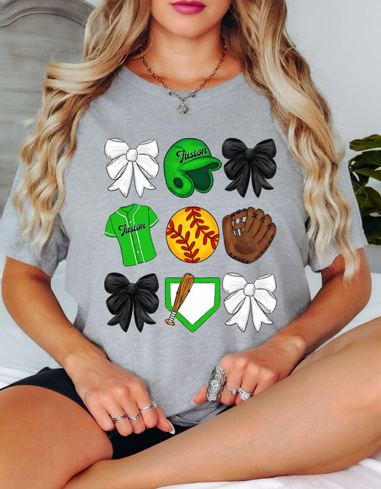 The Fusion Softball Coquette Tshirt