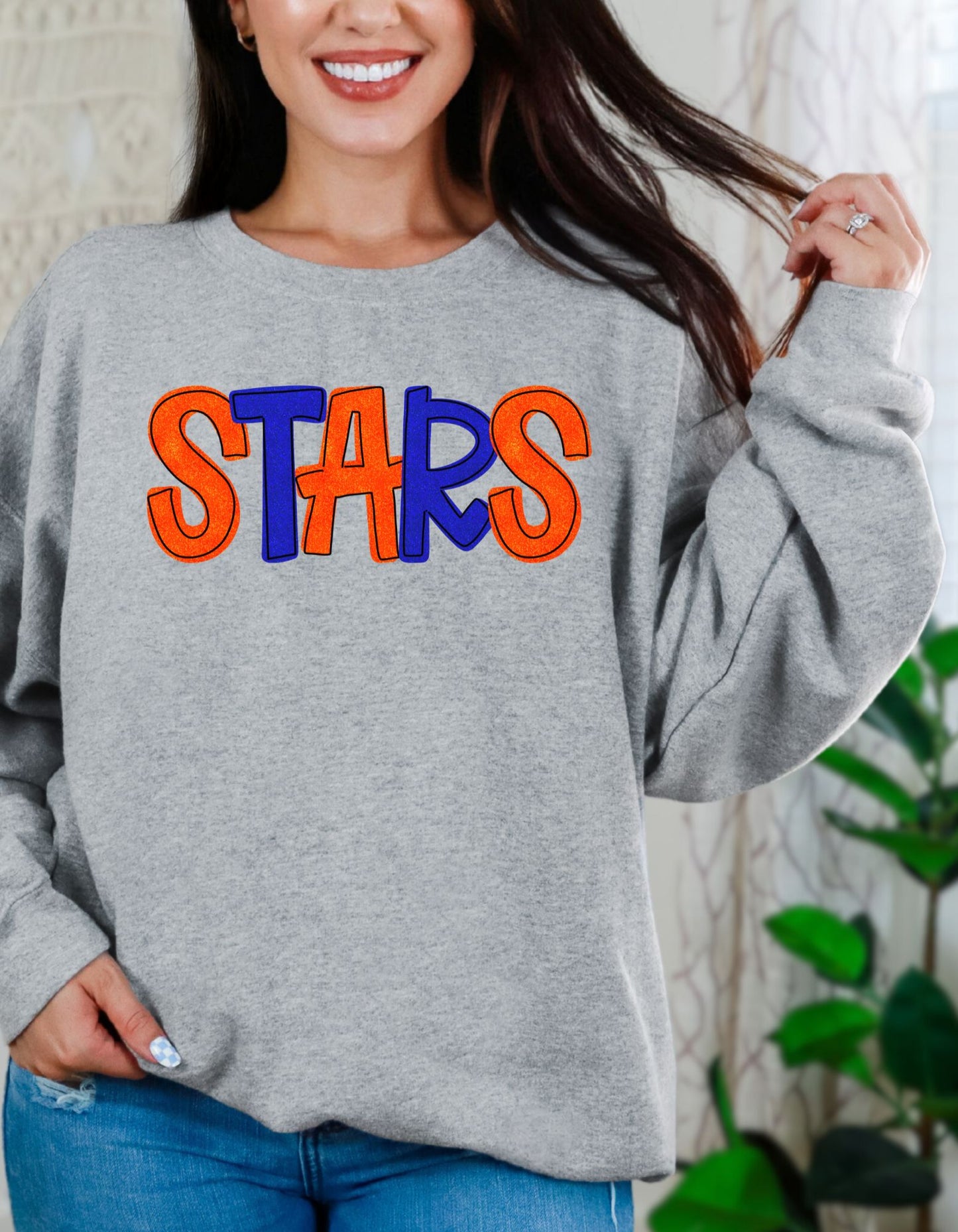 The Faux Glitter Stars Sweatshirt