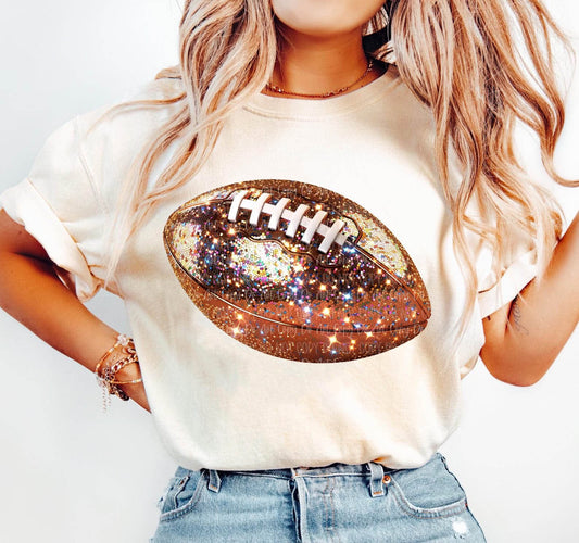 The Faux Glitter Football Tee