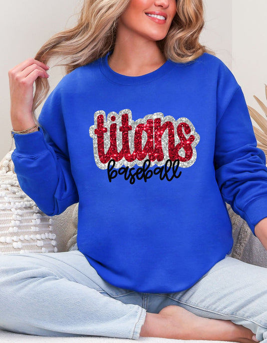 The Faux Glitter Titans Baseball Sweatshirt