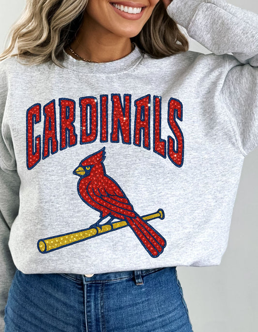 The Faux Glitter Cardinals Sweatshirt
