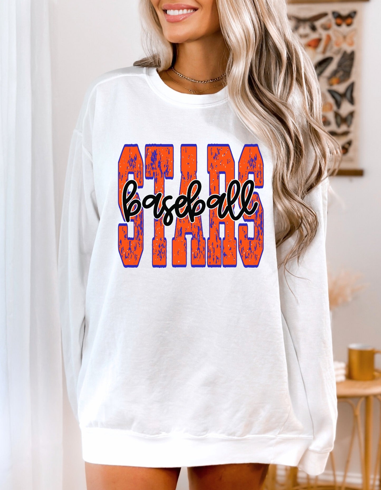 The Stars Baseball Grunge Sweatshirt