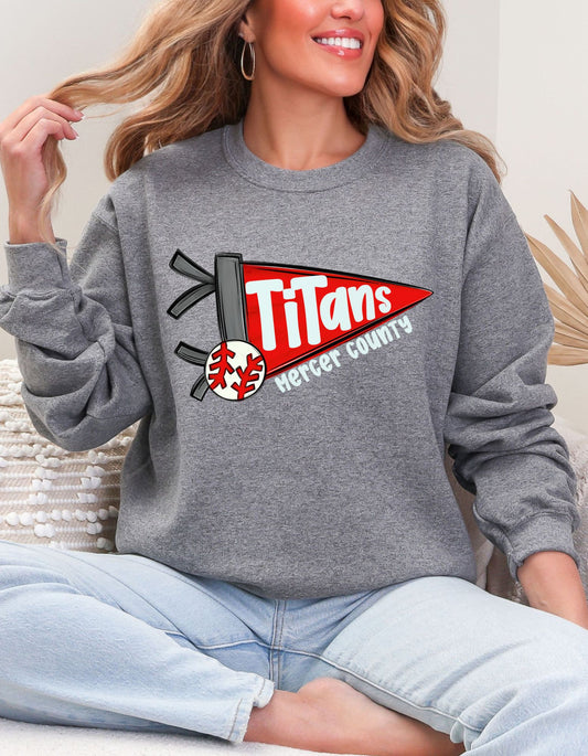 The Mercer Titans Pennant Baseball Sweatshirt