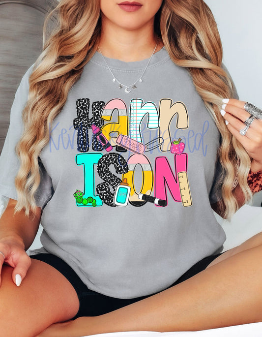 The Customized School Alphabet Tshirt