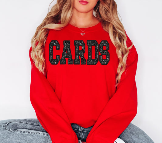 The Black Faux Glitter Cards Sweatshirt