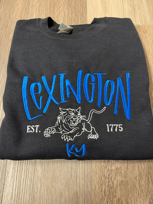 The Lexington Embroidered Wildcat Crewneck
