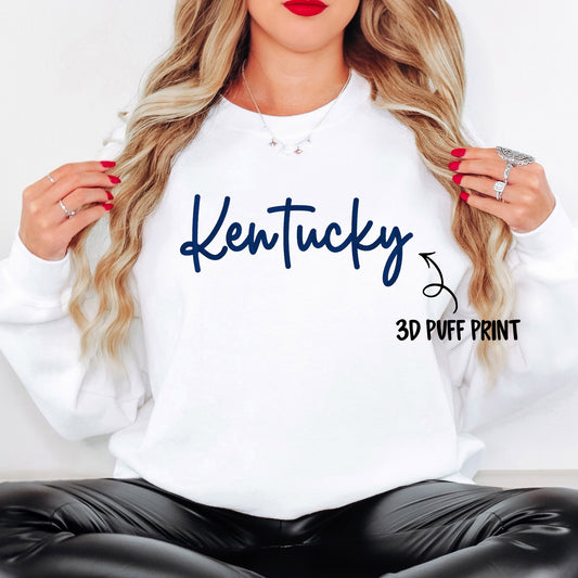 Kentucky Script 3D Puff Crewneck