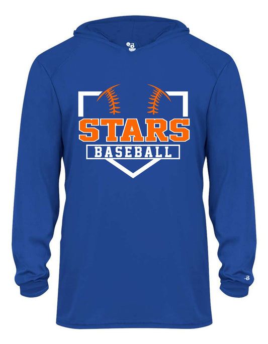 The Stars Baseball Hooded Long Sleeve Tee- Youth