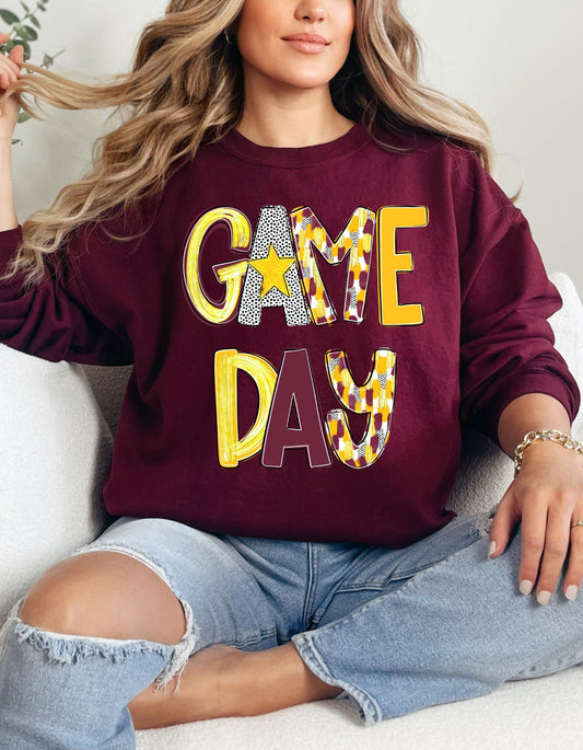 The Gameday Poppy Maroon and Gold Sweatshirt