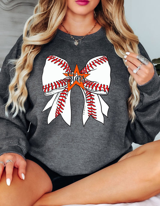 The Stars Baseball Bow Sweatshirt