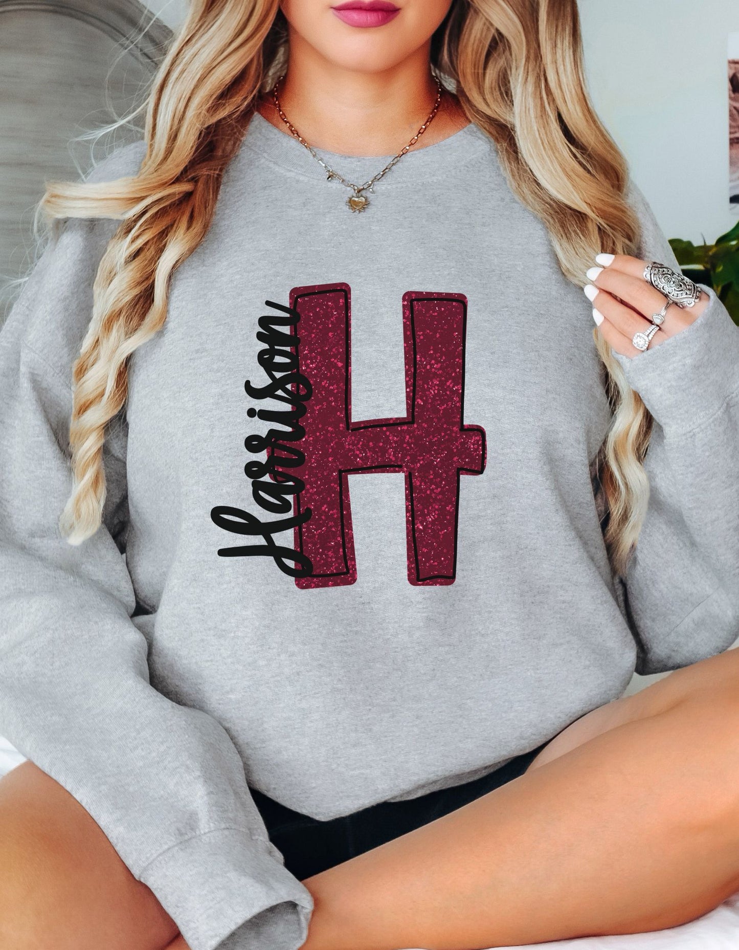 The Faux Glitter H Sweatshirt