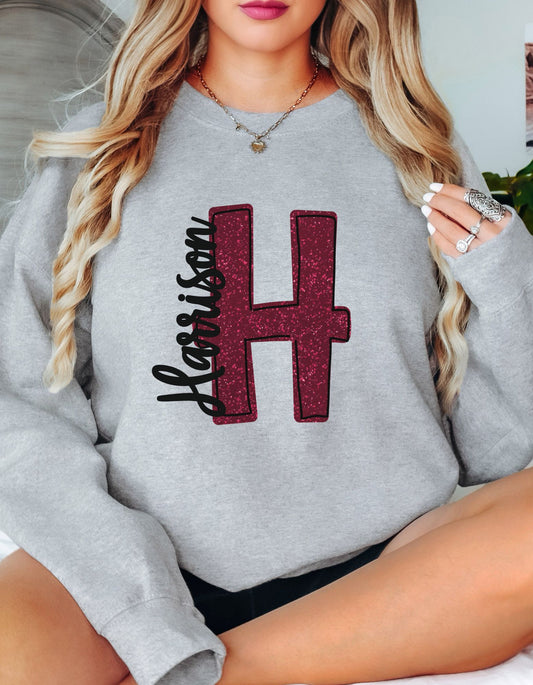 The Faux Glitter H Sweatshirt